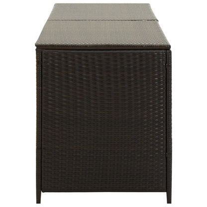 Garden Storage  Box Poly Rattan  Brown