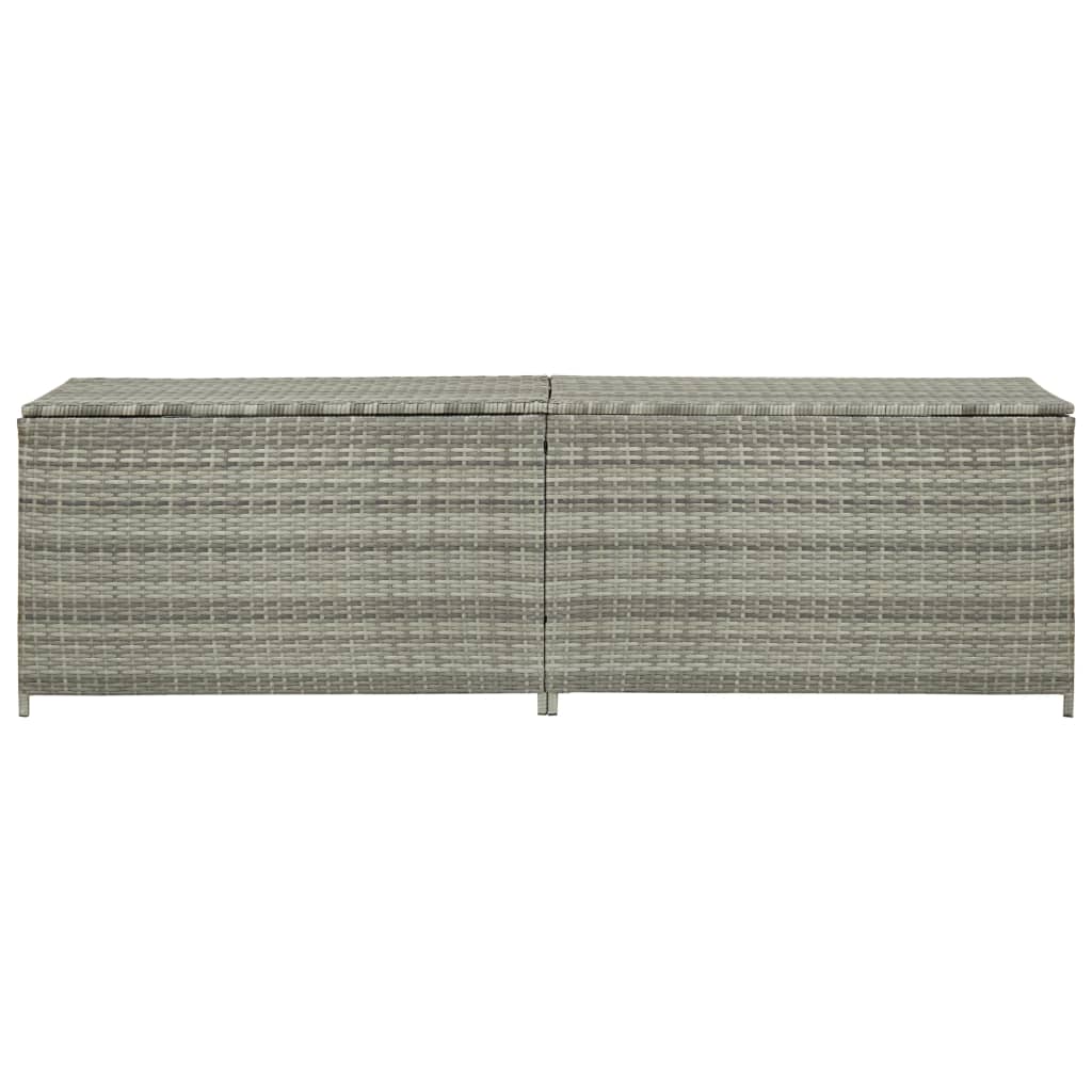 Garden Storage  Box Poly Rattan Grey
