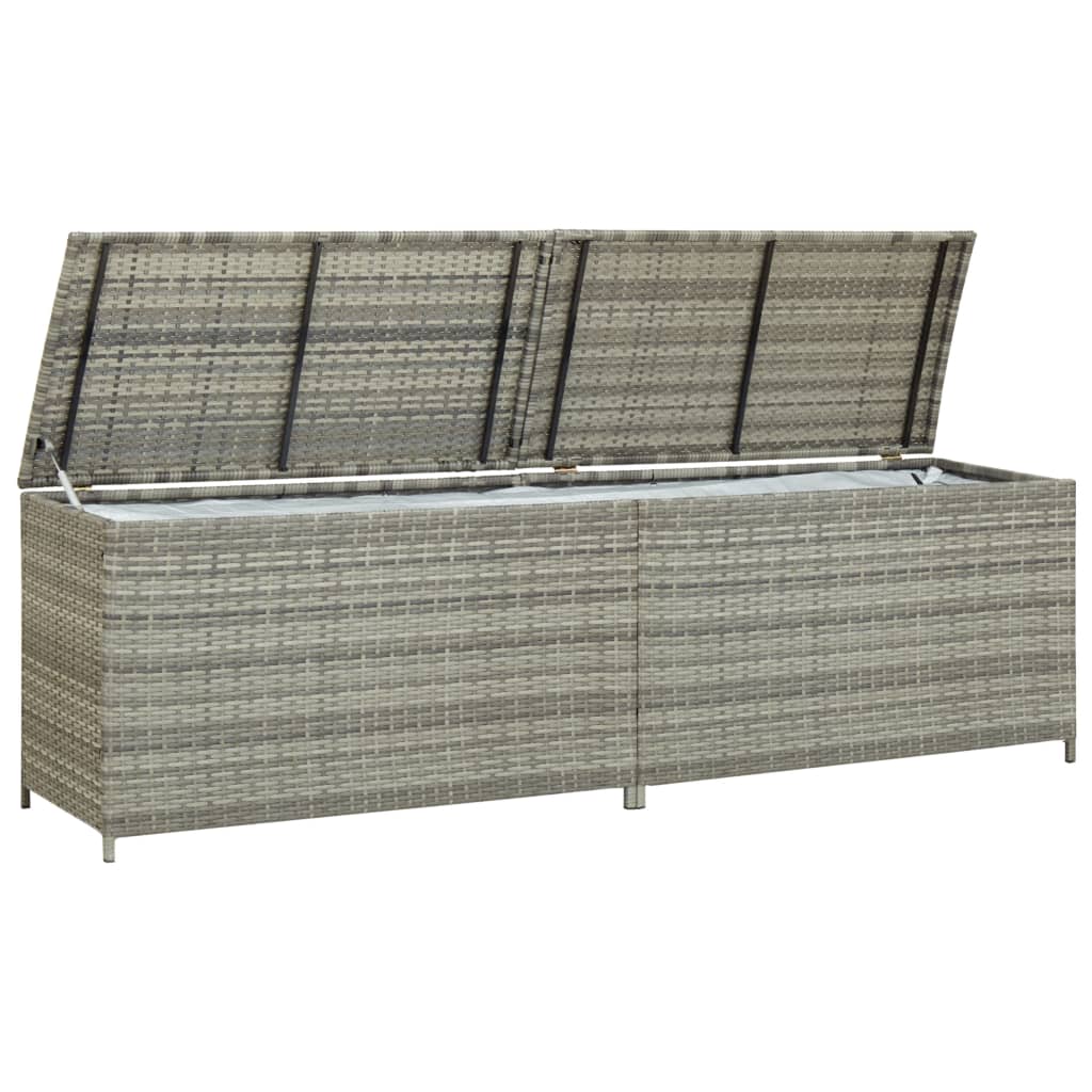 Garden Storage  Box Poly Rattan Grey