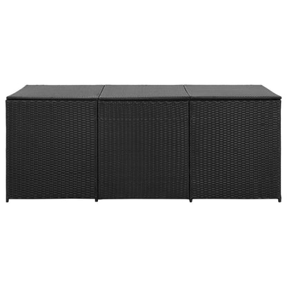 Garden Storage Box Poly Rattan Black - 180×90×70cm