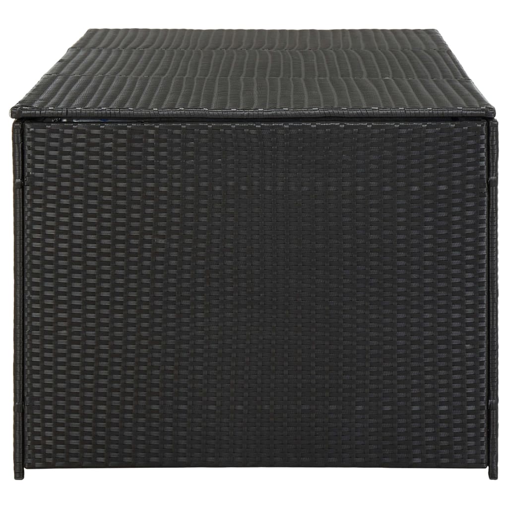Garden Storage Box Poly Rattan Black - 180×90×70cm