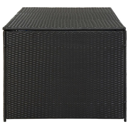 Garden Storage Box Poly Rattan Black - 180×90×70cm