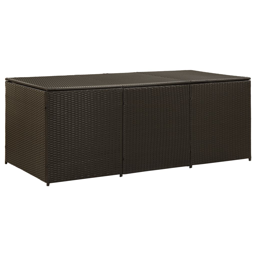 Garden Storage Box Poly Rattan Brown - 180×90×70cm