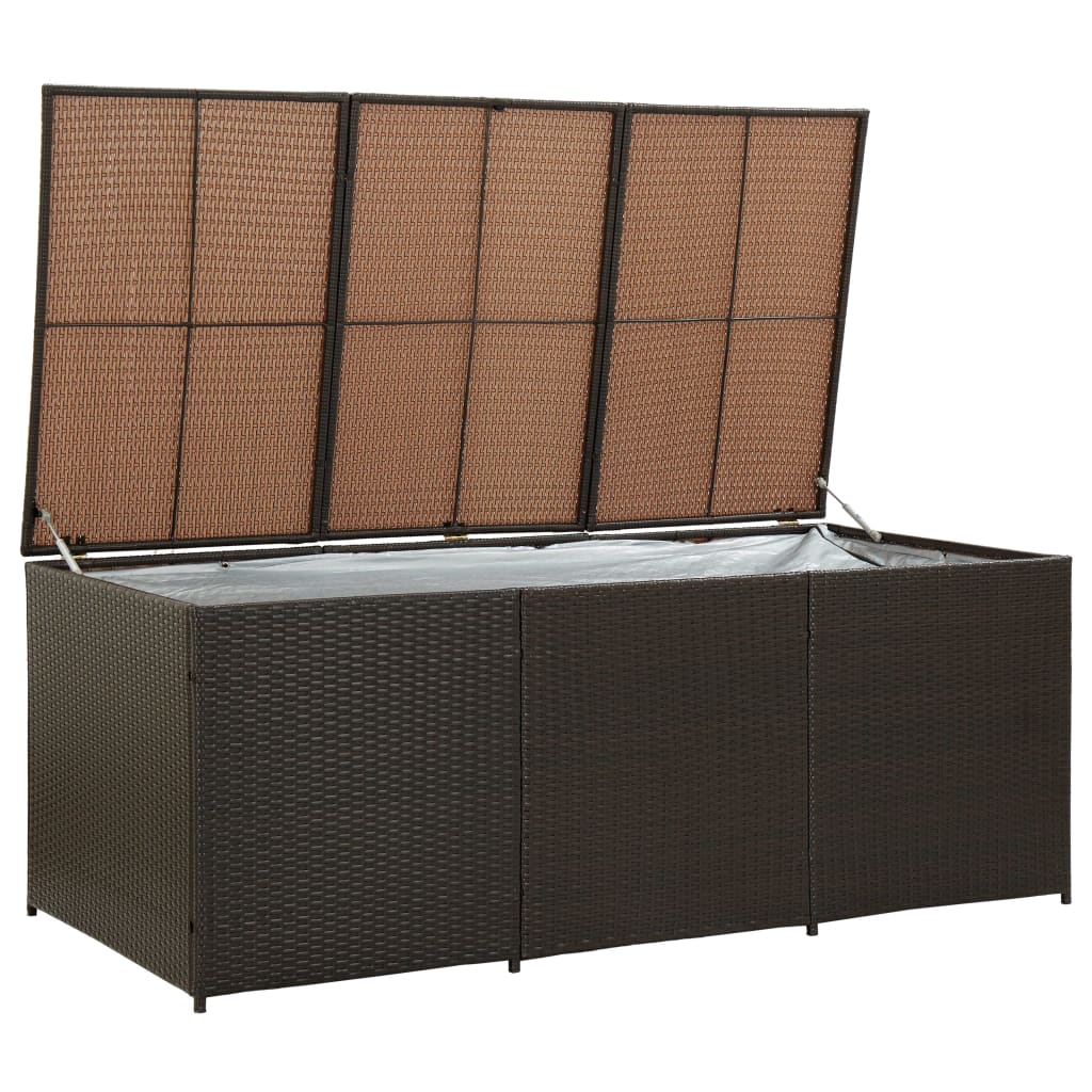 Garden Storage Box Poly Rattan Brown - 180×90×70cm