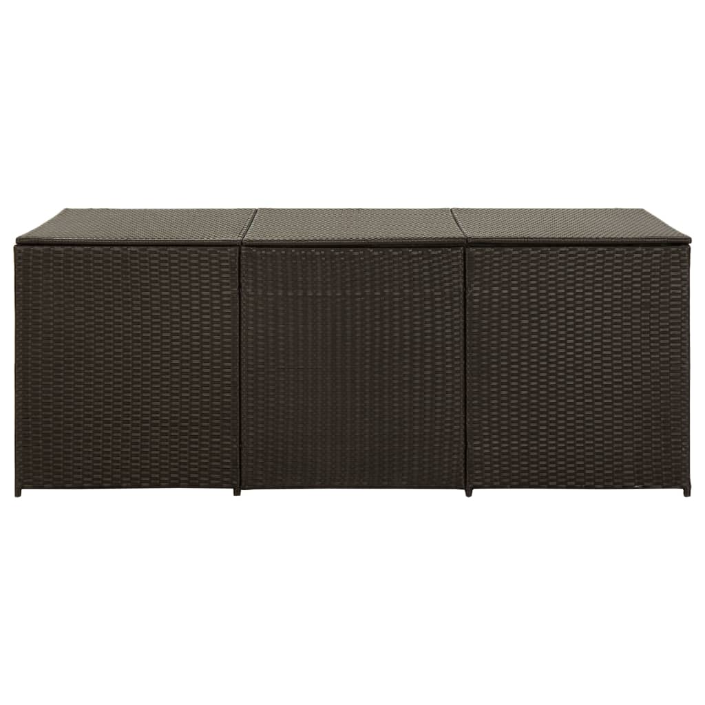 Garden Storage Box Poly Rattan Brown - 180×90×70cm