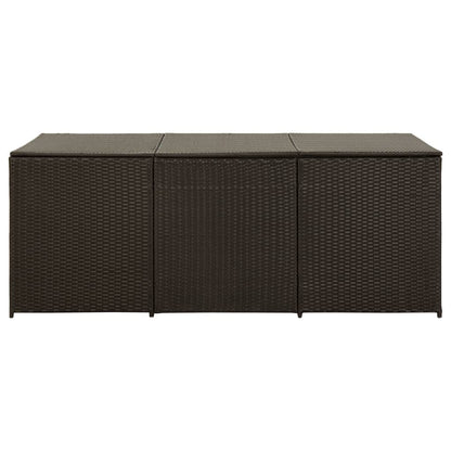 Garden Storage Box Poly Rattan Brown - 180×90×70cm