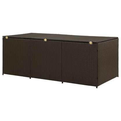 Garden Storage Box Poly Rattan Brown - 180×90×70cm