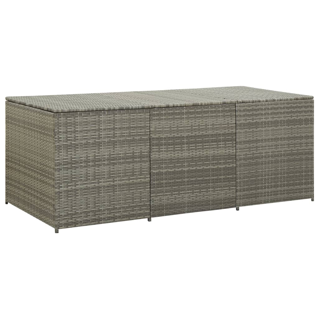 Garden Storage Box Poly Rattan Grey - 180×90×70cm