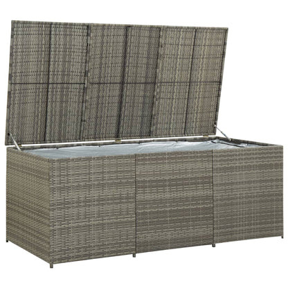 Garden Storage Box Poly Rattan Grey - 180×90×70cm
