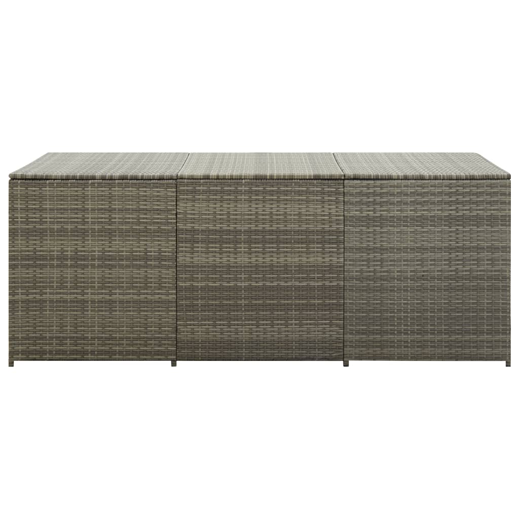 Garden Storage Box Poly Rattan Grey - 180×90×70cm