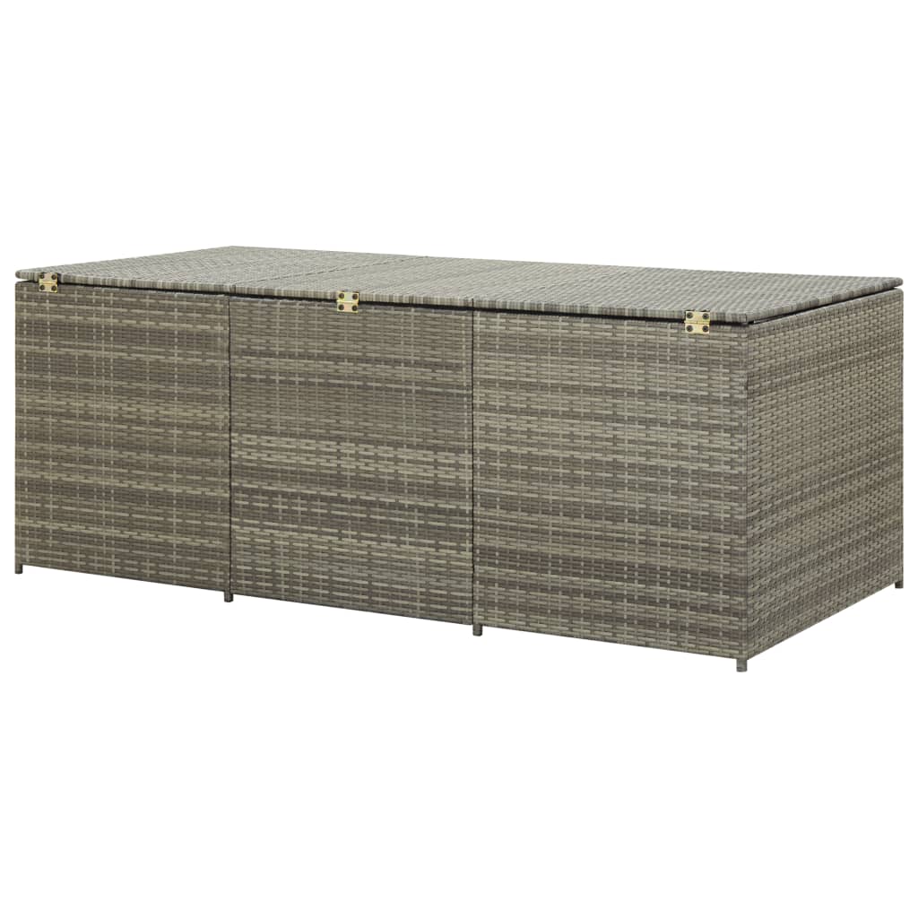 Garden Storage Box Poly Rattan Grey - 180×90×70cm
