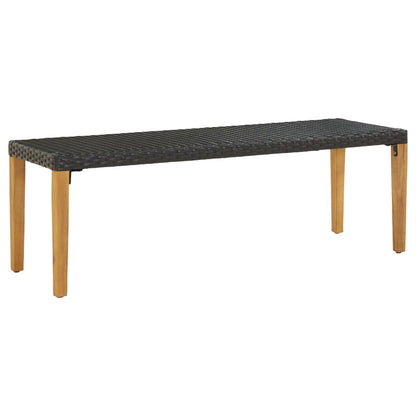 Garden Bench 80 cm Poly Rattan Black - 80×40×40cm