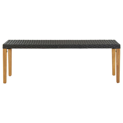 Garden Bench 80 cm Poly Rattan Black - 80×40×40cm