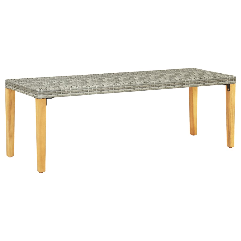 Garden Bench 80 cm Poly Rattan Grey - 80×40×40cm