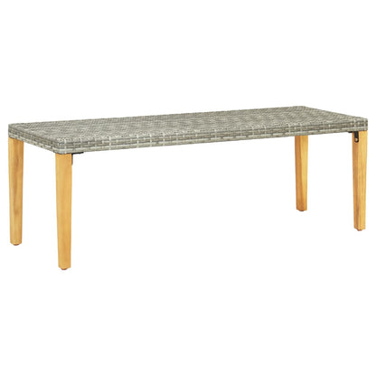 Garden Bench 80 cm Poly Rattan Grey - 80×40×40cm