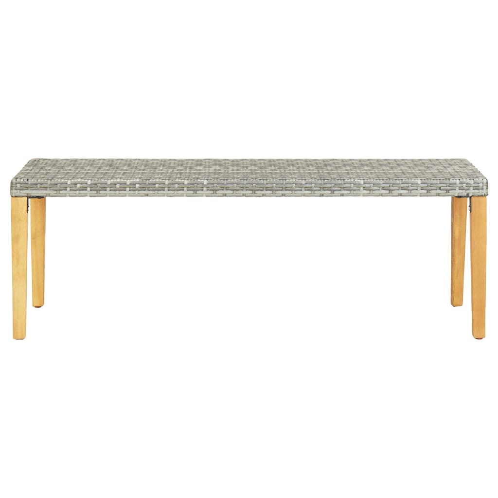 Garden Bench 80 cm Poly Rattan Grey - 80×40×40cm