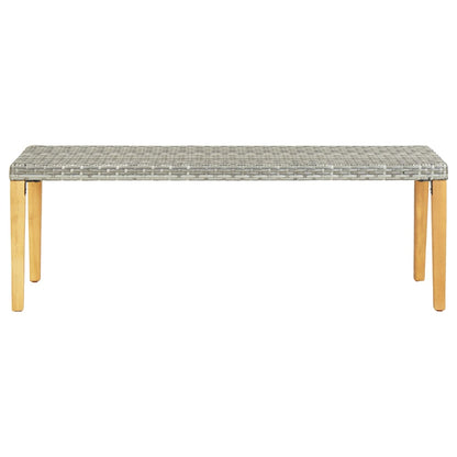 Garden Bench 80 cm Poly Rattan Grey - 80×40×40cm