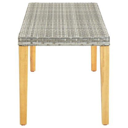 Garden Bench 80 cm Poly Rattan Grey - 80×40×40cm