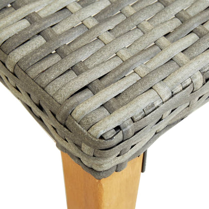 Garden Bench 80 cm Poly Rattan Grey - 80×40×40cm