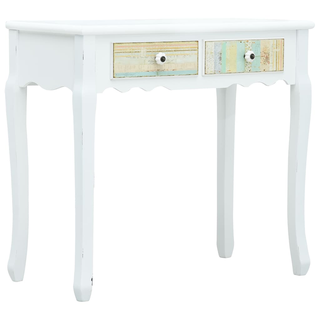 Console Table 2 Drawers MDF White