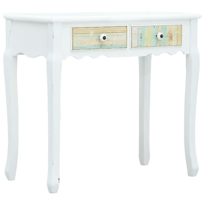 Console Table 2 Drawers MDF White