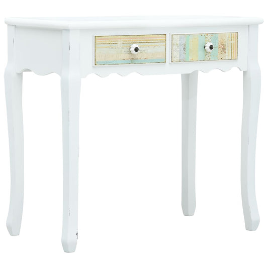 Console Table 2 Drawers MDF White