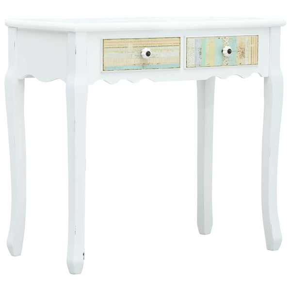  Console Table 2 Drawers MDF White