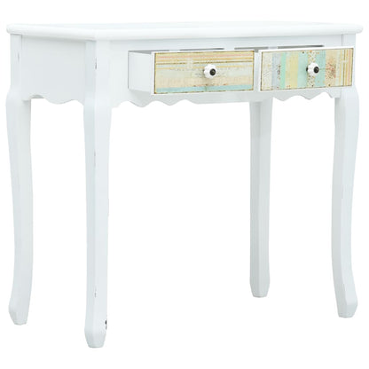 Console Table 2 Drawers MDF White