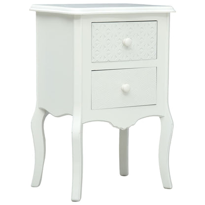 Bedside Cabinet White - 43×32×65cm