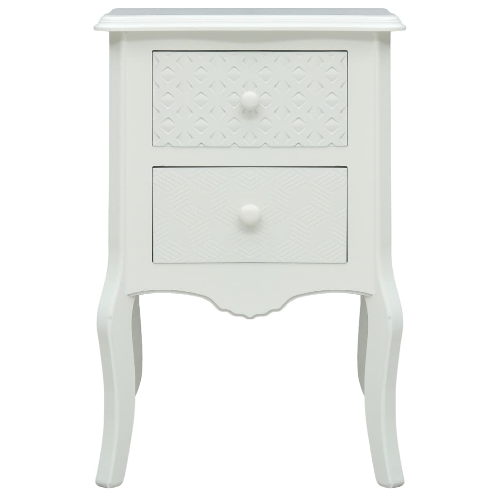 Bedside Cabinet White - 43×32×65cm