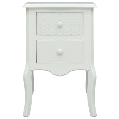 Bedside Cabinet White - 43×32×65cm
