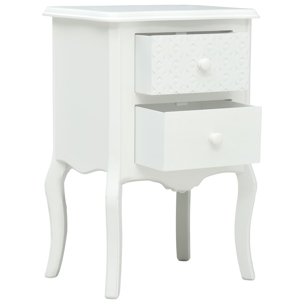 Bedside Cabinet White - 43×32×65cm