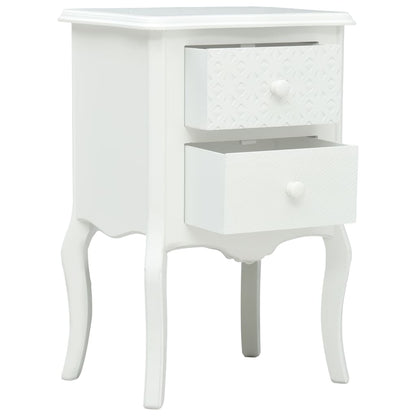 Bedside Cabinet White - 43×32×65cm
