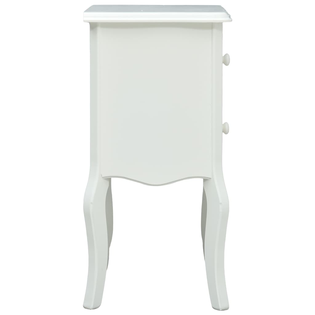 Bedside Cabinet White - 43×32×65cm