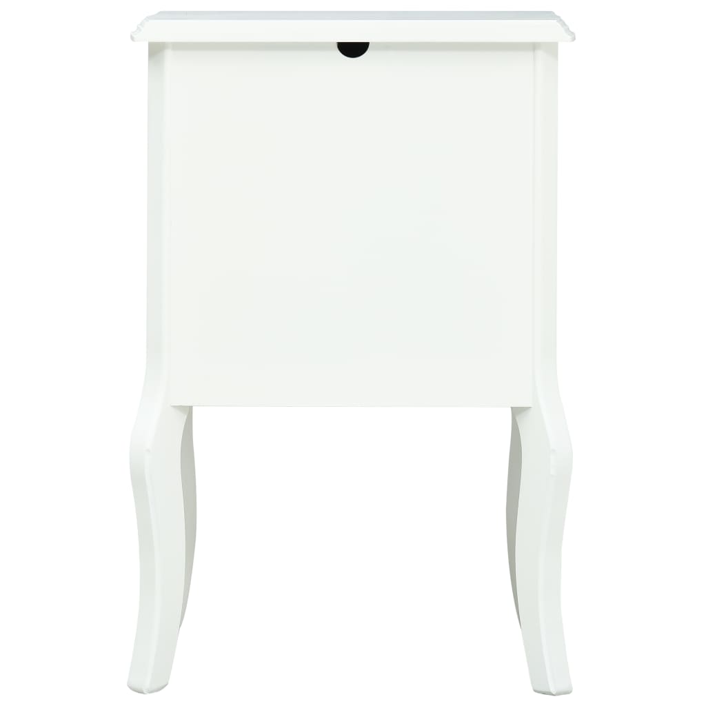 Bedside Cabinet White - 43×32×65cm