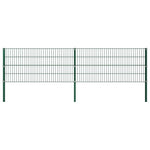 Fence Panel with Posts Iron 3.4 m Green
