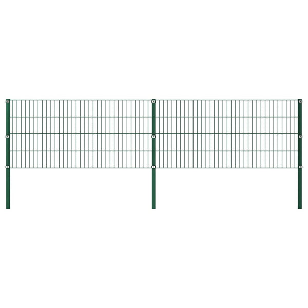  Fence Panel with Posts Iron 3.4 m Green