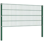 Fence Panel with Posts Iron 3.4 m Green