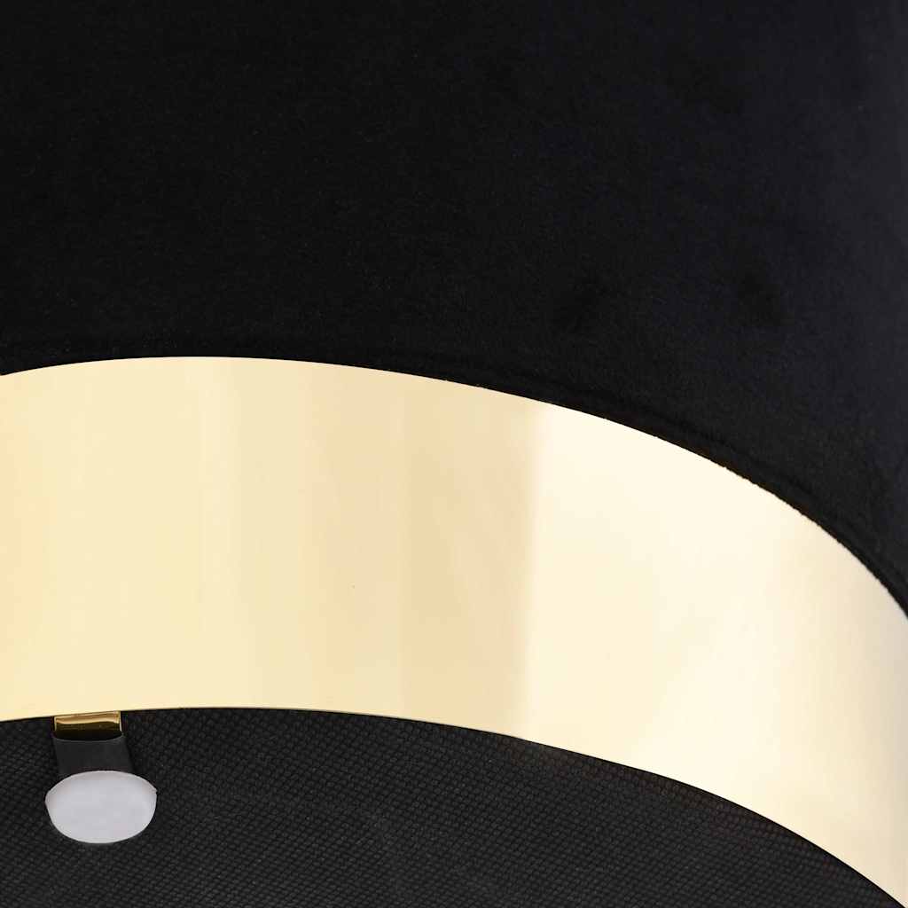 Black Gold Velvet Accent Stool Barrel Shape | HomeAndLiving