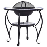 Mosaic Fire Pit Table Blue and White 68 cm Ceramic