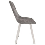 2x Dining Chairs Grey faux Leather