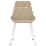 Dining Chairs 2 pcs Cream faux Leather