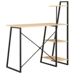 Desk with Shelving Unit Black and Oak