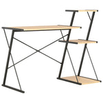 Desk with Shelf Black and Oak
