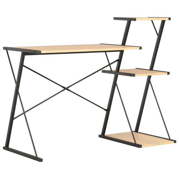  Desk with Shelf Black and Oak
