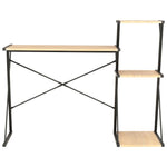 Desk with Shelf Black and Oak