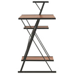 Desk with Shelf Black and Brown