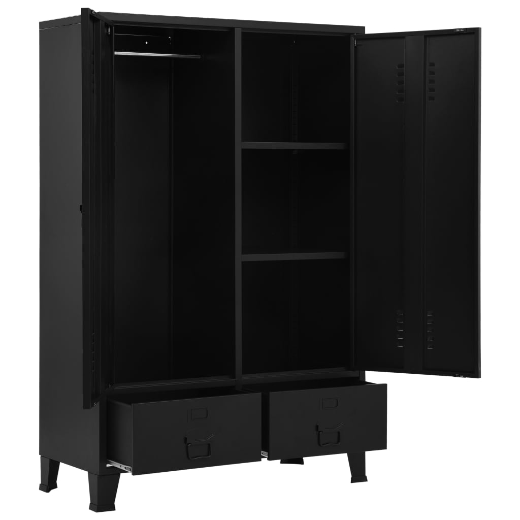 Wardrobe Industrial Black Steel