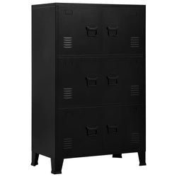 Filing Cabinet with 6 Doors Industrial Black Steel