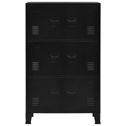 Filing Cabinet with 6 Doors Industrial Black Steel